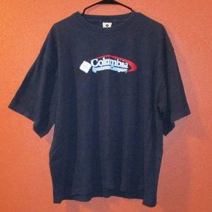 Columbia Shirt Sport Wear Men X Large Blue White Red Graphic Short Sleeve Shirt